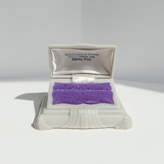 Vintage Grey and Purple Celluloid Ring Box