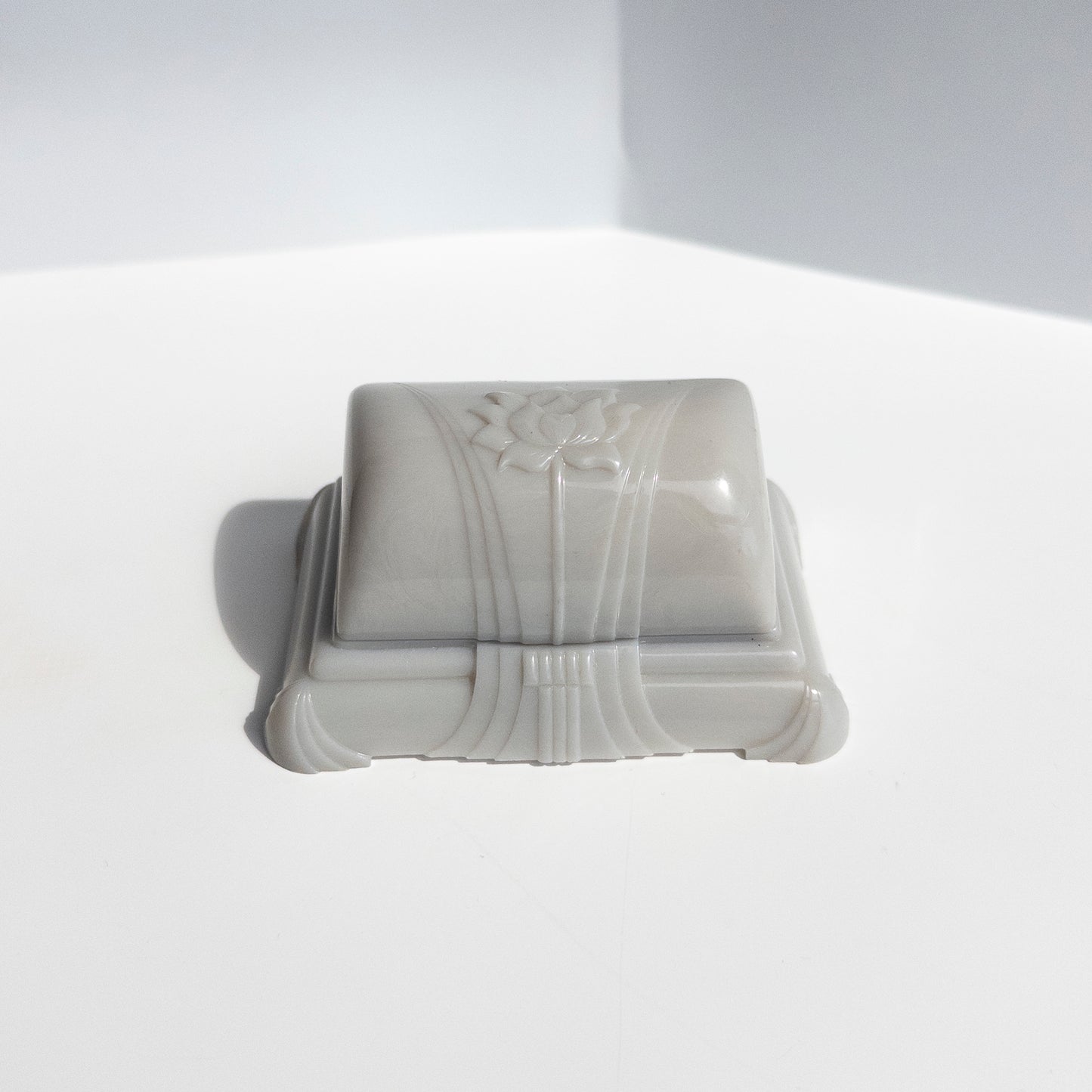 Vintage Grey and Purple Celluloid Ring Box