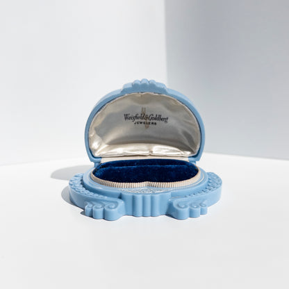 Vintage Blue Celluloid Ring Box