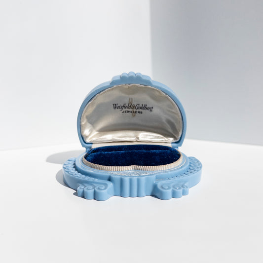 Vintage Blue Celluloid Ring Box