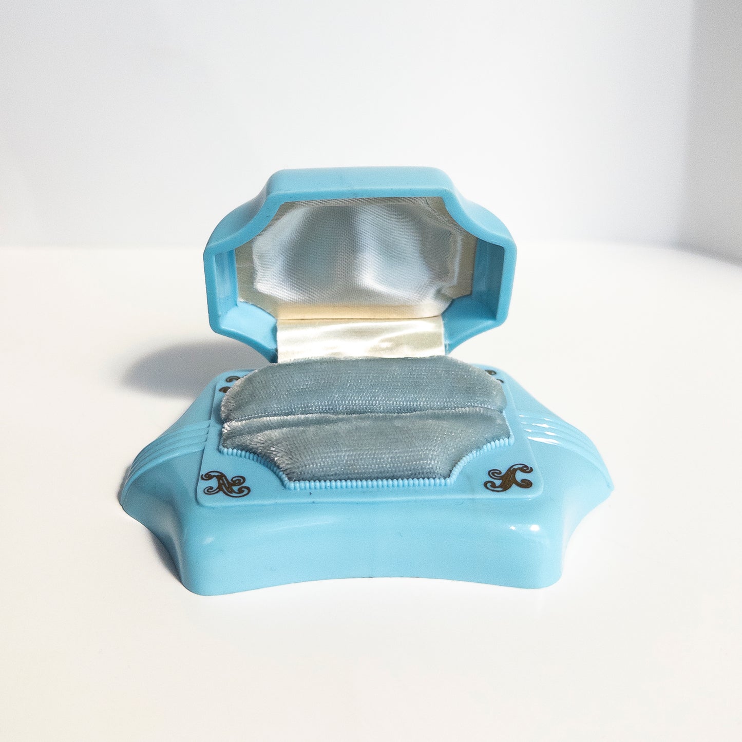 Vintage Blue Celluloid Ring Box