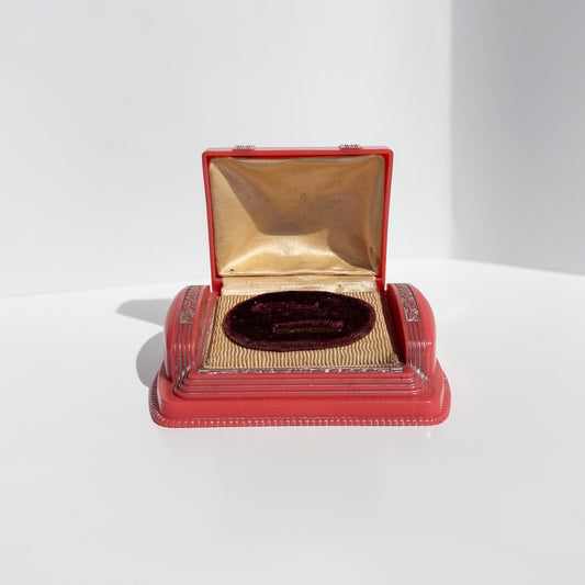 Vintage Celluloid Double Ring Box