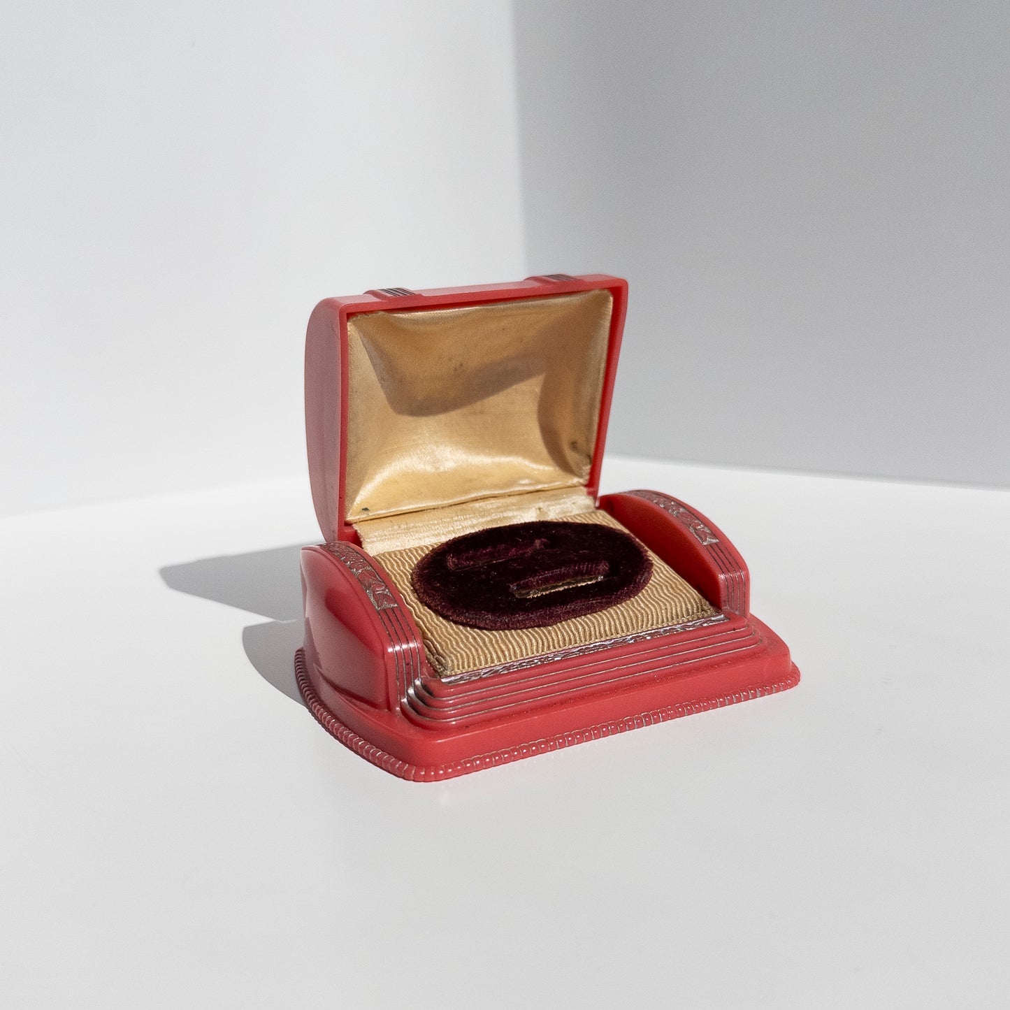 Vintage Celluloid Double Ring Box