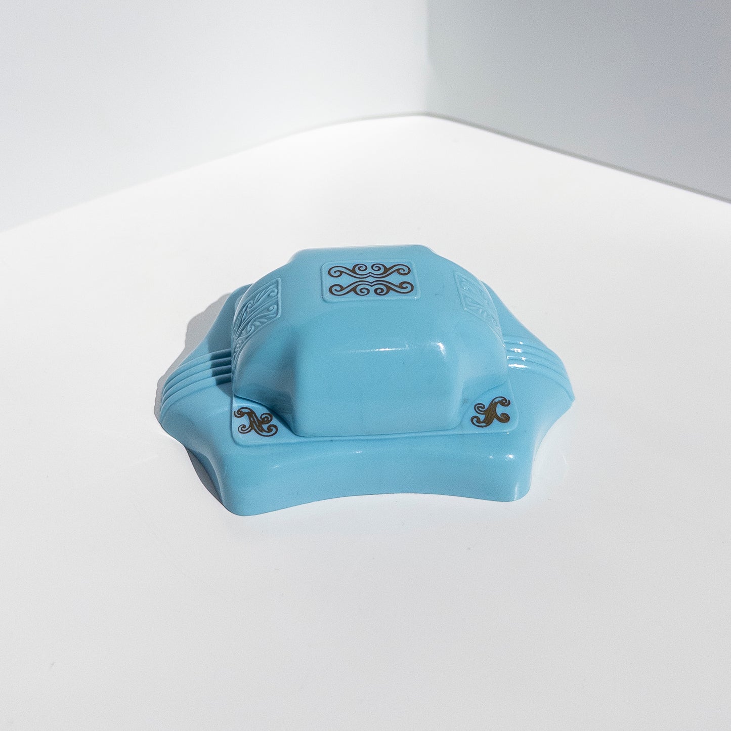 Vintage Blue Celluloid Ring Box