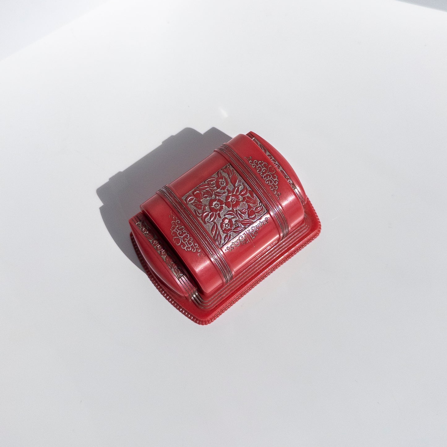 Vintage Celluloid Double Ring Box