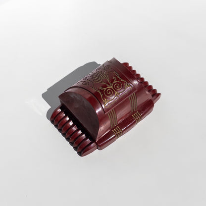 Art Deco Red Celluloid Ring Box