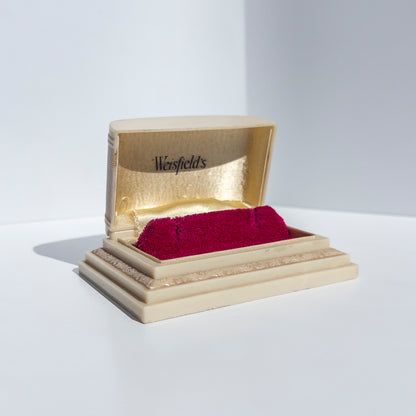 Antique Art-Nouveau Rectangular Celluloid Earring Box
