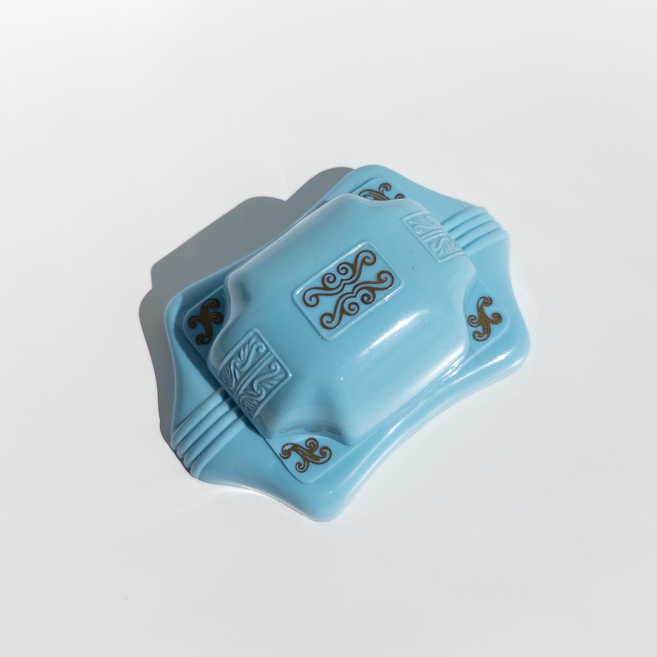 Vintage Blue Celluloid Ring Box