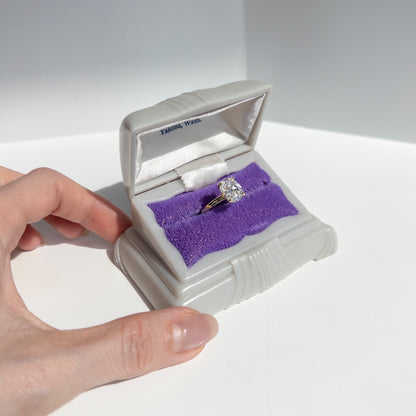 Vintage Grey and Purple Celluloid Ring Box