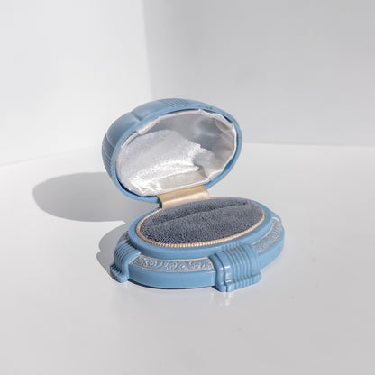 Vintage Blue Celluloid Ring Box