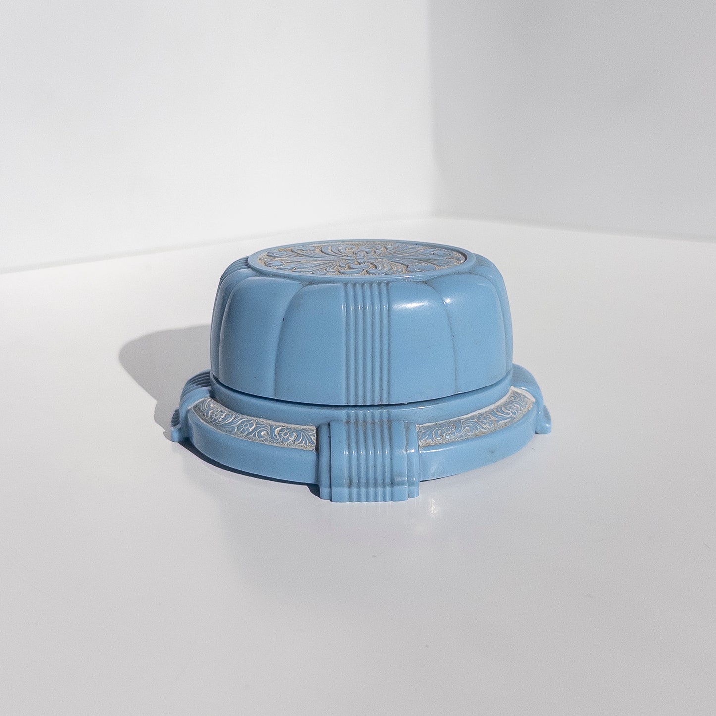 Vintage Blue Celluloid Ring Box