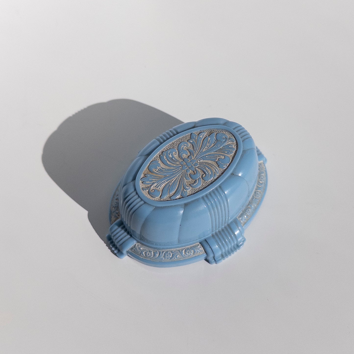 Vintage Blue Celluloid Ring Box